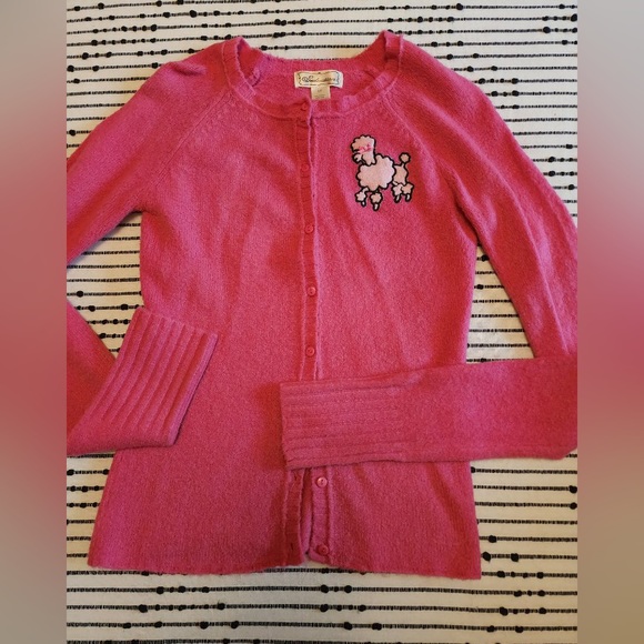 Sweet Retro Poodle Button-down Sweater - Picture 1 of 3